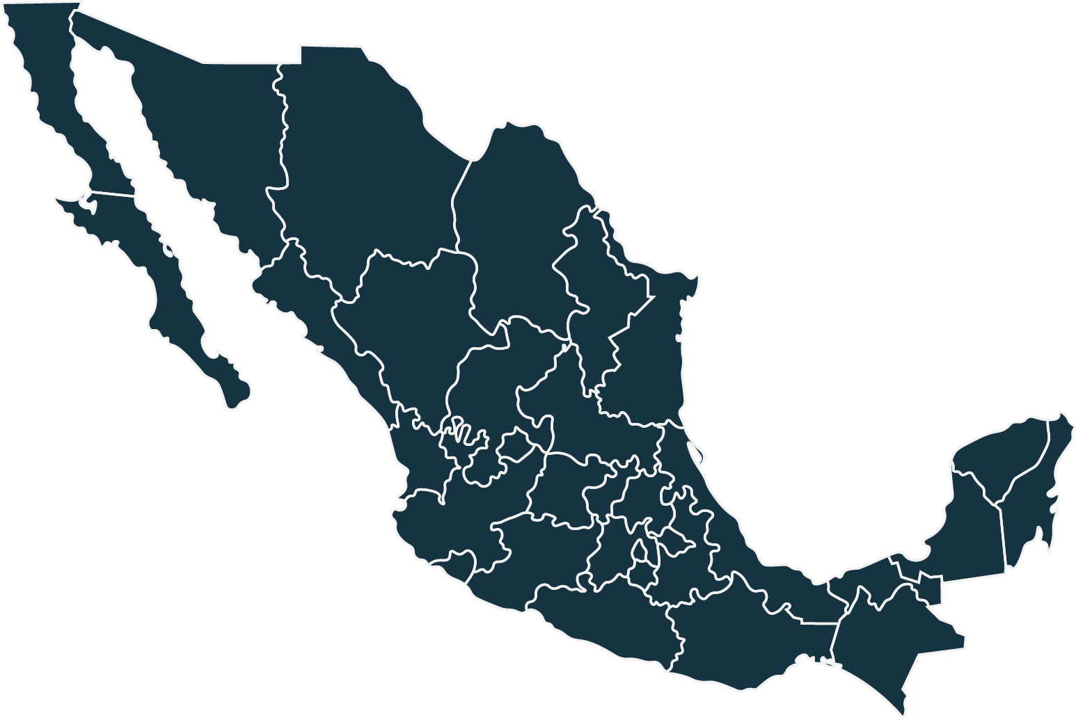 Mapa de México con cobertura Protecnic